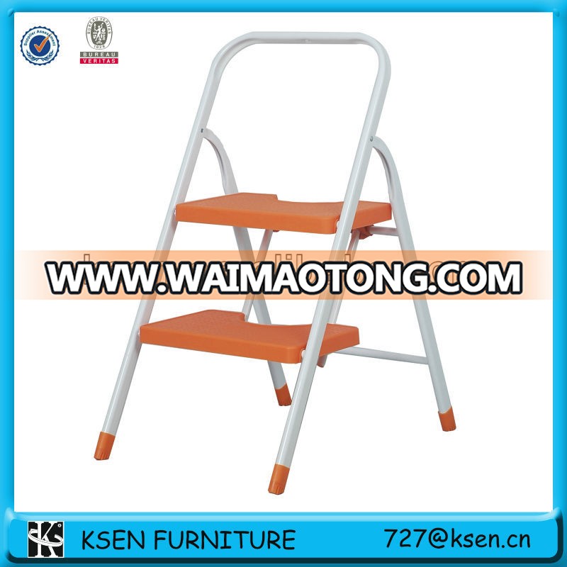 2 tiers steel step ladder with plastic step KC-7092N